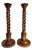 Pair of Theodore Alexander Barley Twist Extra Tall Wood Candlestick Holders For Sale