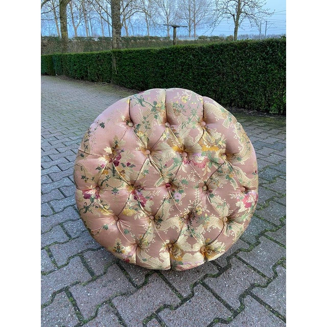 A refined 1960 French Louis XVI-style bench, crafted from solid beechwood with a luminous gilded finish and newly...