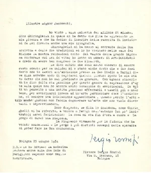 Sergio Romiti - Typewritten Letters Signed to Jacometti Nesto - 1951