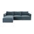 Willow Misty Blue with Pale Blue Piping Modular 4-Piece Performance Velvet Sectional For Sale - Image 4 of 7