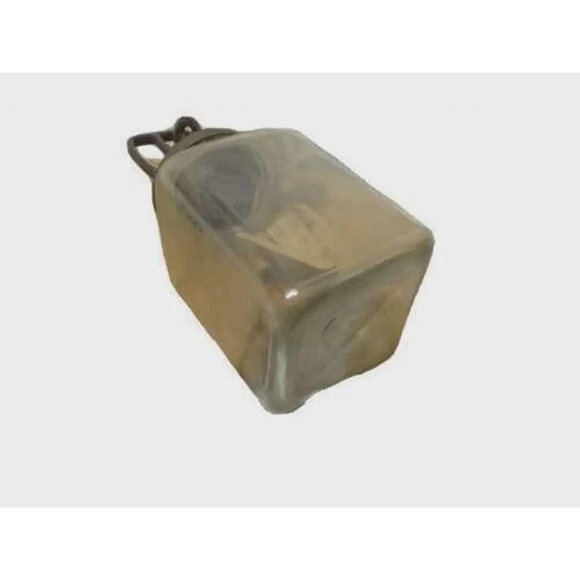 Vintage 1930s 4 Quart Butter Churn Metal Crank Wood Paddles Square Glass Jar For Sale - Image 4 of 5