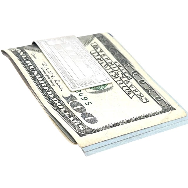 Tiffany and Co. Late 20th Century Tiffany & Co Social Security Money Clip Sterling Silver Estate For Sale - Image 4 of 9