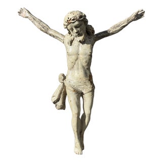 Antique French Carved Wooden Christ Sculpture, 18th-19th Century For Sale