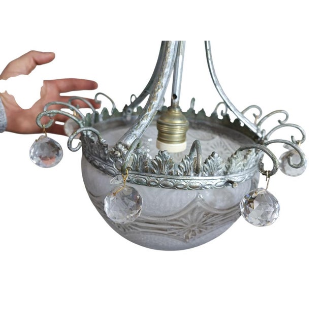 Vintage Art Deco Hanging Lamp, 1890s For Sale - Image 5 of 6