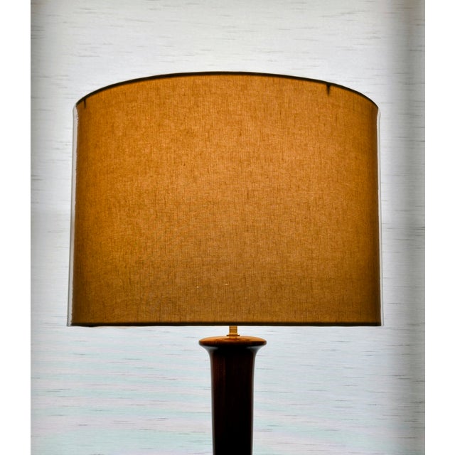 Wood 1960s Large Light House Lamp & Shade Co. Walnut Table Lamp – 32.5" Mid-Century Modern Los Angeles For Sale - Image 7 of 12