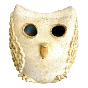 Vintage Boho Charming Textured Owl Studio Pottery
