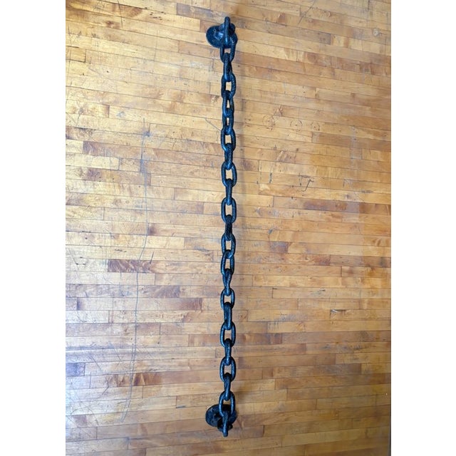 Metal Late 20th Century Custom Brutalist Architectural Salvage Chainlink Bar Rail For Sale - Image 7 of 12