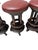 Wood Vintage Art Deco Amsterdamse School Stools with Leather Tops, 1920s, Set of 6 For Sale - Image 7 of 14