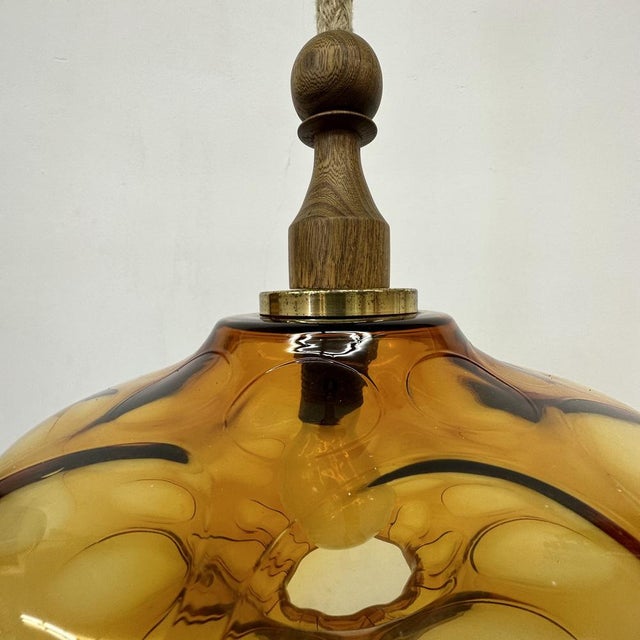 Mid-Century Glass Pendant Lamp, 1970s For Sale - Image 16 of 18