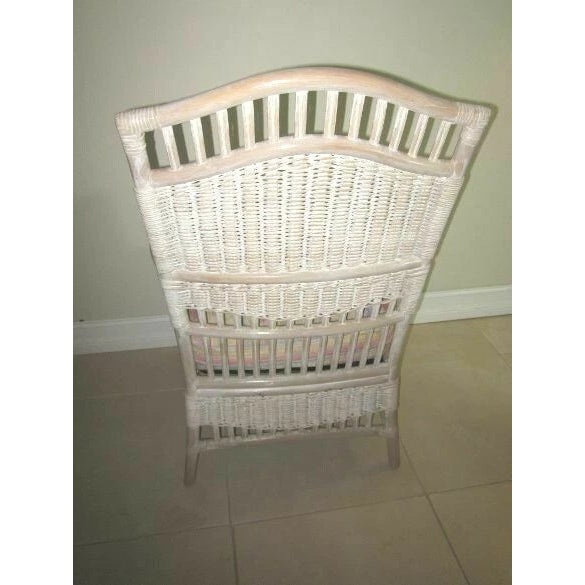 Wicker Rattan Hollywood Regency Armchair With Cushion Henry Link Style Cottage Style: Cottage Color: Whitewash Dimensions:...