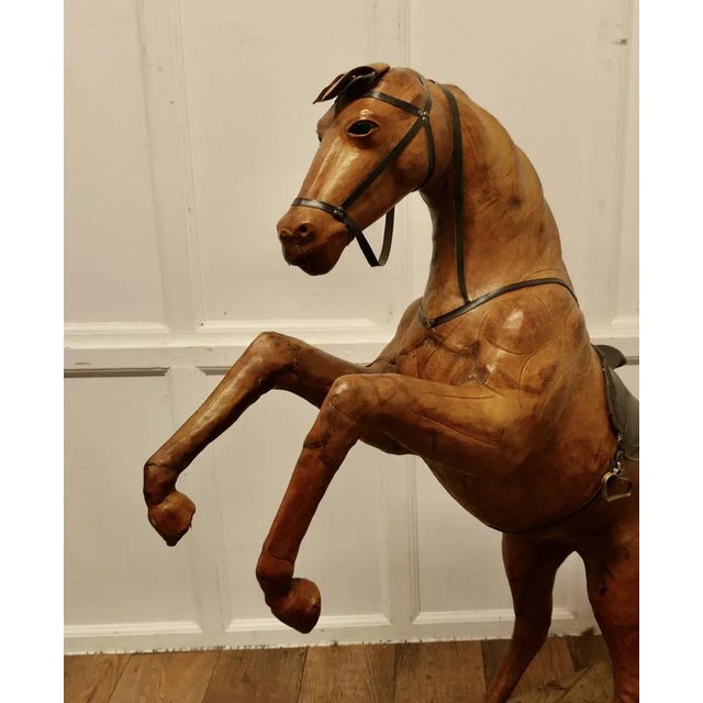 Brown Life Size Arts and Crafts Leather Model of a Horse, 1920s For Sale - Image 8 of 10