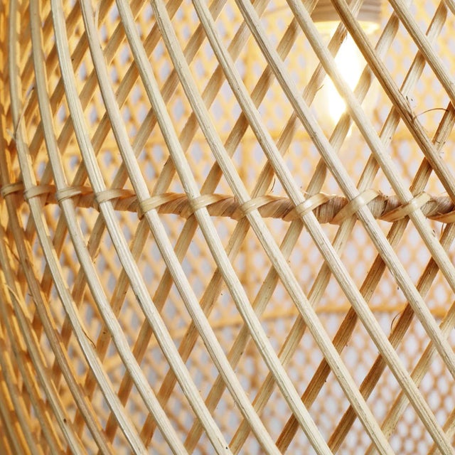 2020s Rattan Bead Pendant Light Medium For Sale - Image 5 of 7