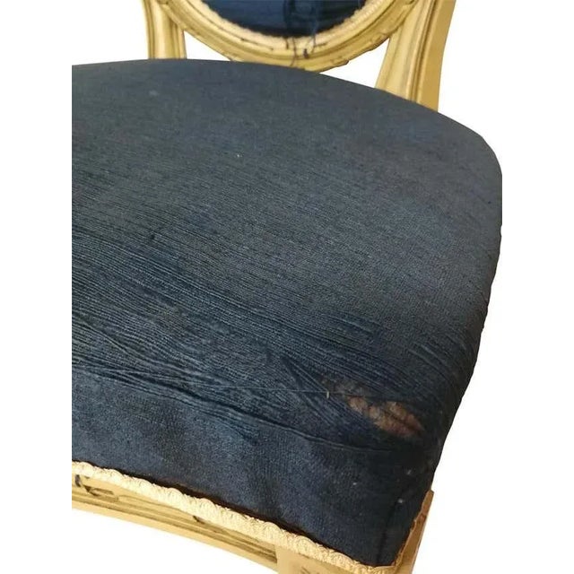 1950s Louis XVI Style Blue Médaillon Chair, 1950s For Sale - Image 5 of 13