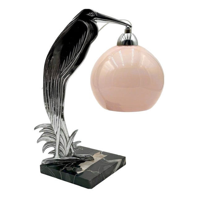 Art Deco Chrome Marabout Lamp, 1930s For Sale