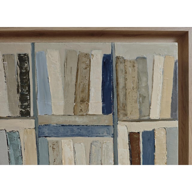 Beige La Clarté Des Livres, Contemporary Oil Painting, Abstract Library, Framed by Sophie Dumont For Sale - Image 8 of 10