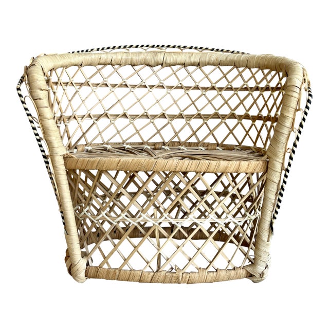 Vintage Rattan Loveseat / Chair / Plant Stand / Doll Couch For Sale