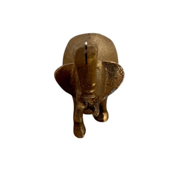 Figurative A Quintet of Vintage Brass Elephants: Symbols of Enduring Grace For Sale - Image 3 of 13