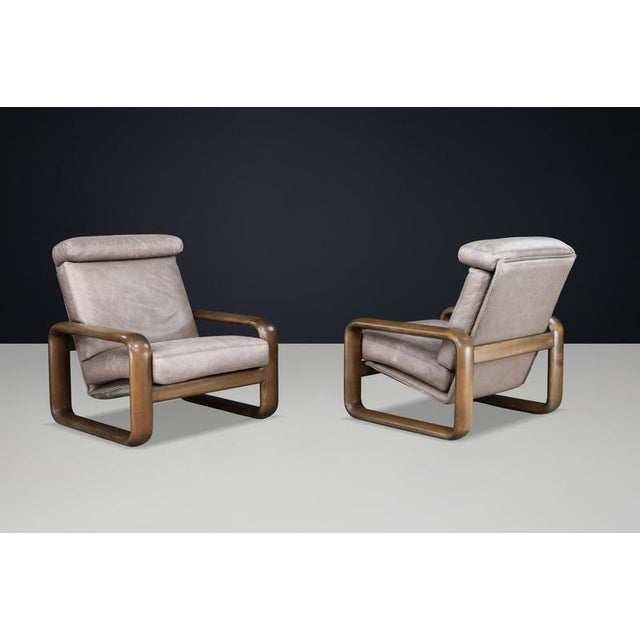Hombre Leather Lounge Chairs by Burkhard Vogtherr for Rosenthal, Germany, 1970, Set of 2 For Sale - Image 3 of 17