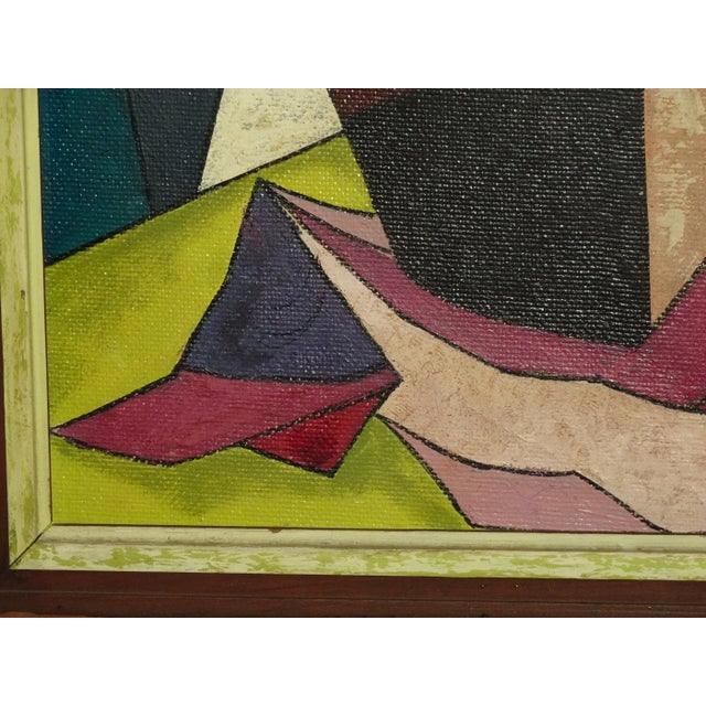 Mid 20th Century Cubist Oil Painting of a Nun with Candle, Framed For Sale - Image 10 of 13