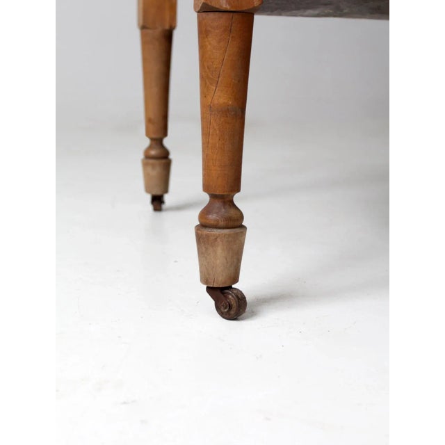 Wood Antique Baker's Table For Sale - Image 7 of 13
