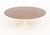 Eero Saarinen for Knoll Associates Tulip Coffee Table, with circular oak top above white enameled pedestal base, Knoll...