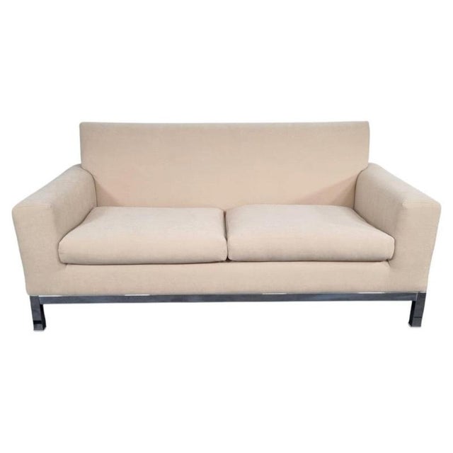 Textile Sofa in Cream Chenille from Minotti For Sale - Image 7 of 7