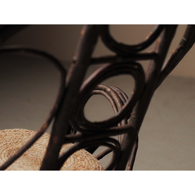 Antique French Folk-Art Hazel Branch Armchair, 1890s For Sale - Image 4 of 18