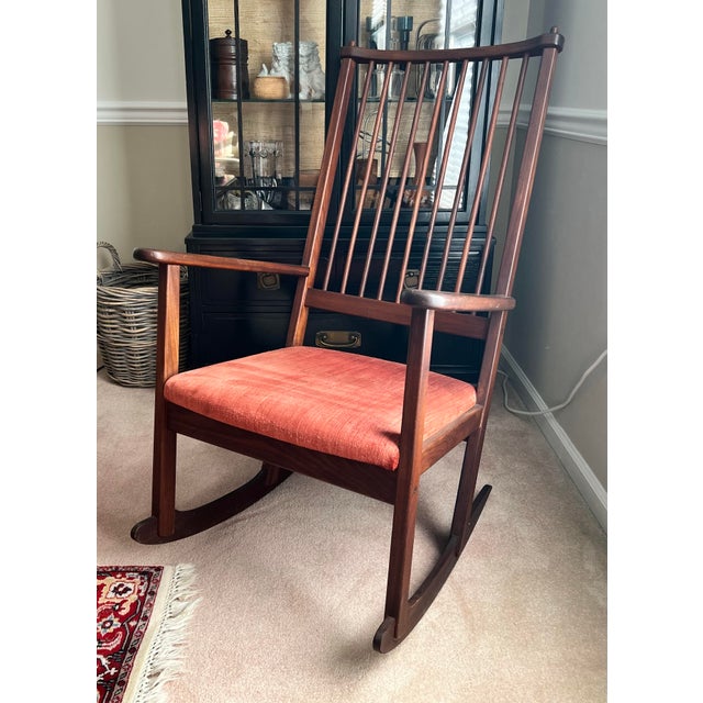 Vintage 1960s Mid Century Scandinavian Modern Rocker Attributed to Yngve Eckstrom for Swedese Mobler For Sale - Image 6 of 11