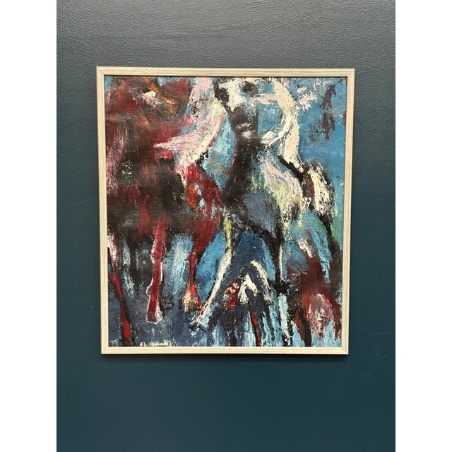 E. L. Höglund, Häst, 1950s, Oil Painting on Canvas, Framed For Sale - Image 10 of 18