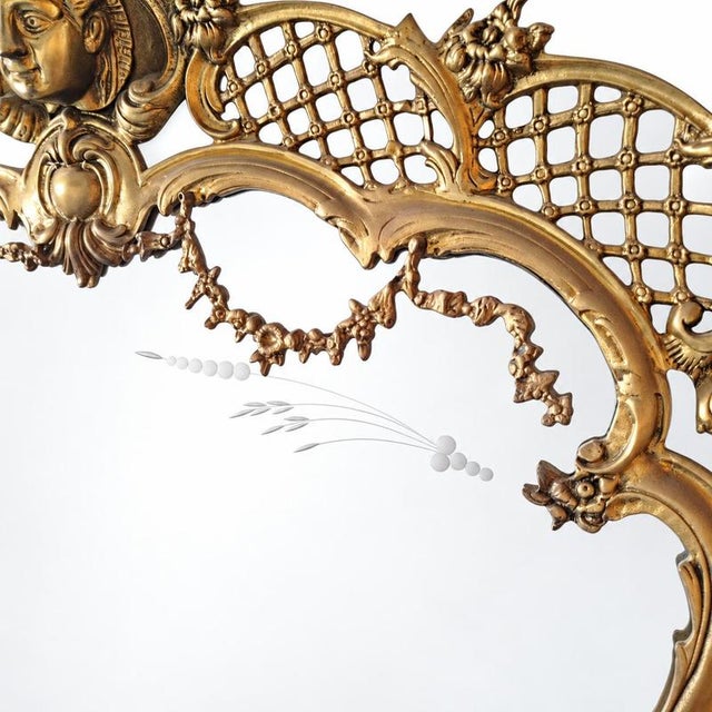 Gold Louis XV Bronze Mirror For Sale - Image 8 of 9