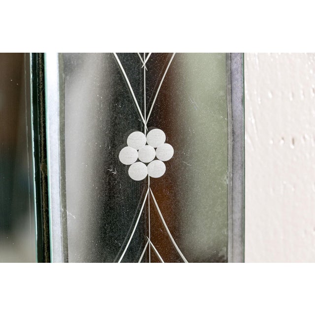 Vintage Venetian Style Etched Glass Rectangular Wall Mirror For Sale - Image 16 of 17