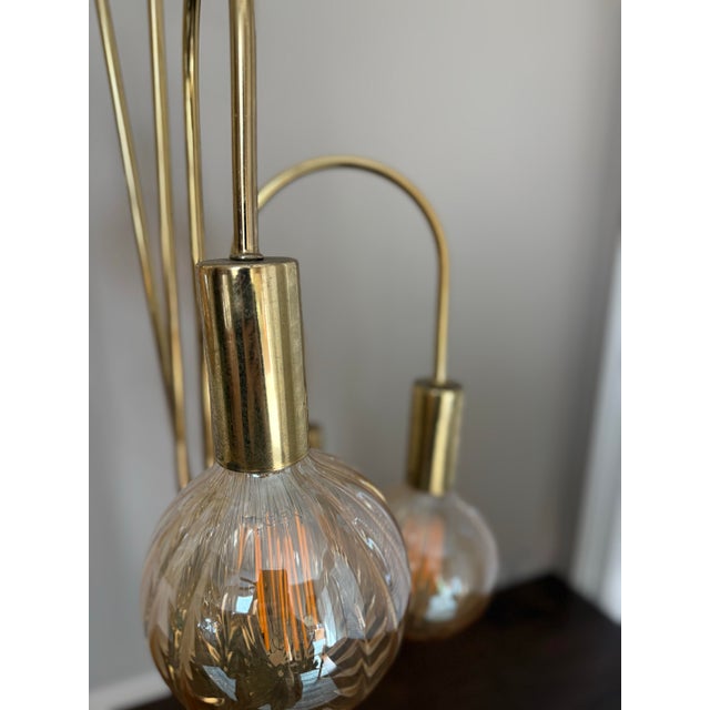 Late 20th Century Mid Century Modern Brass “Waterfall” Table Lamp After Robert Sonneman For Sale - Image 10 of 12