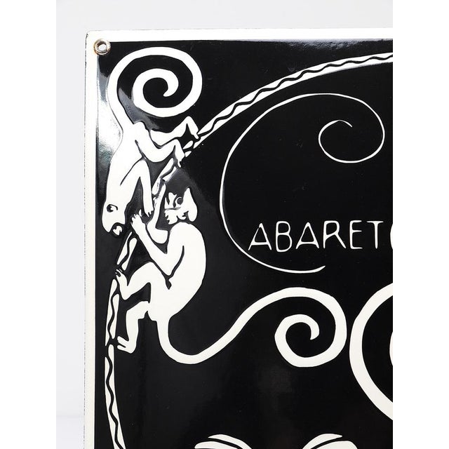 Art Nouveau Moriz Jung Cabaret Bat Enameled Advertising Sign by Josef Hoffmann, Vienna, 1960s For Sale - Image 9 of 18
