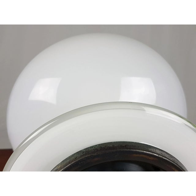 Gray White Murano Glass Mushroom Table Lamp from Vistosi, 1960s For Sale - Image 8 of 12