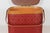 Mid-Century Red Woven Picnic Basket With Lid and Handles For Sale - Image 4 of 17