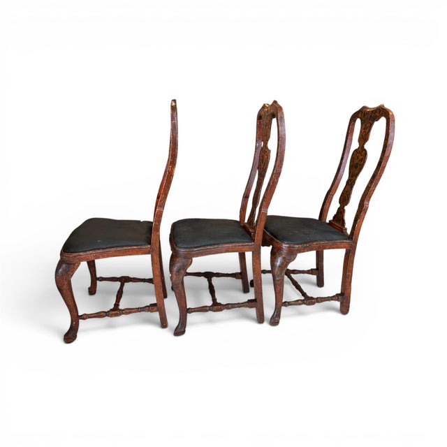 18th Century Rococo Set of 6 Painted Dining Chairs From Lucca For Sale - Image 4 of 10