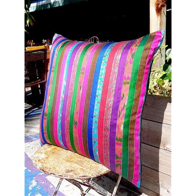 Silk Ikat Multi Stripe Floor Pillow Chairish