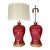 1960s Pair Asian Sang De Boeuf Oxblood Meiping Porcelain Table Lamps For Sale