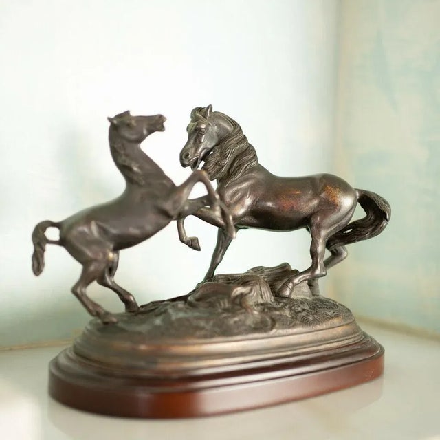 Bronze Statue of Horses, Late 1800s For Sale - Image 5 of 13