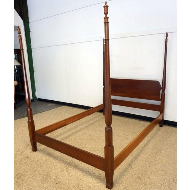 Store Item: Four Poster Solid Cherry Full Size Bedframe With Finials Description: Four Poster Frame with Urn Shaped...