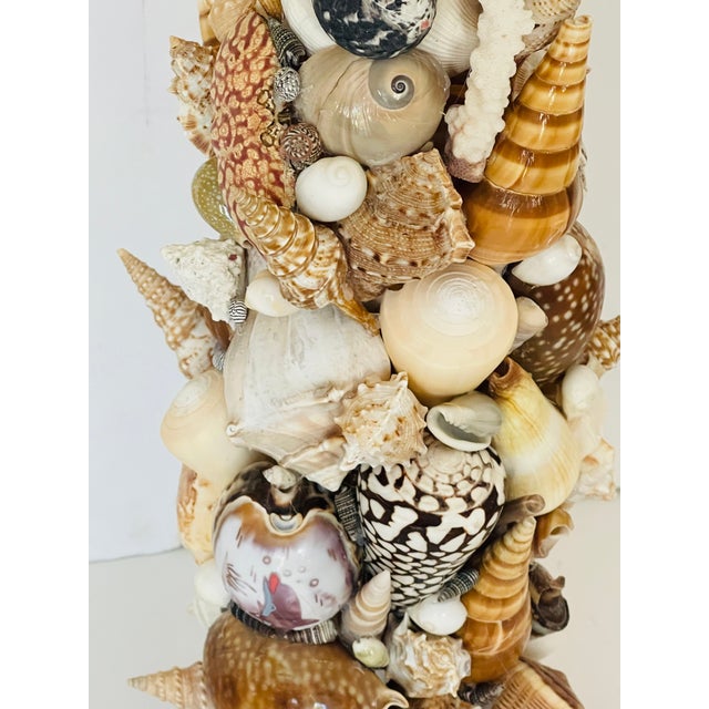 1970s 1970s Natures Beauty Sea Shells Encrusted Pair Table Lamps - a Pair For Sale - Image 5 of 5
