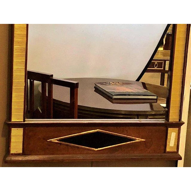 Bronze Mounted Mahogany Ebonized Russian Neoclassical Wall Mirror For Sale - Image 4 of 9