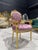 Baroque Baroque Pink Velvet Chair With Gold Leaf Details For Sale - Image 3 of 5