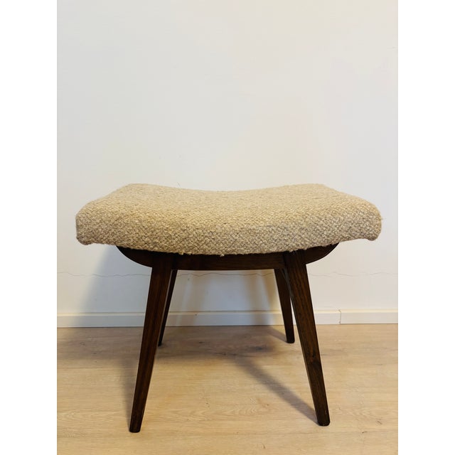 Vintage Ottoman from Drevopodnik Holesov, 1970s, in Restored conditions. Designed 1970 to 1979 I have official proof of...