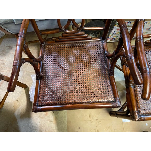 Brown McGuire Style Marson Carson Chinese Rattan Chippendale Chairs - a Pair For Sale - Image 8 of 9