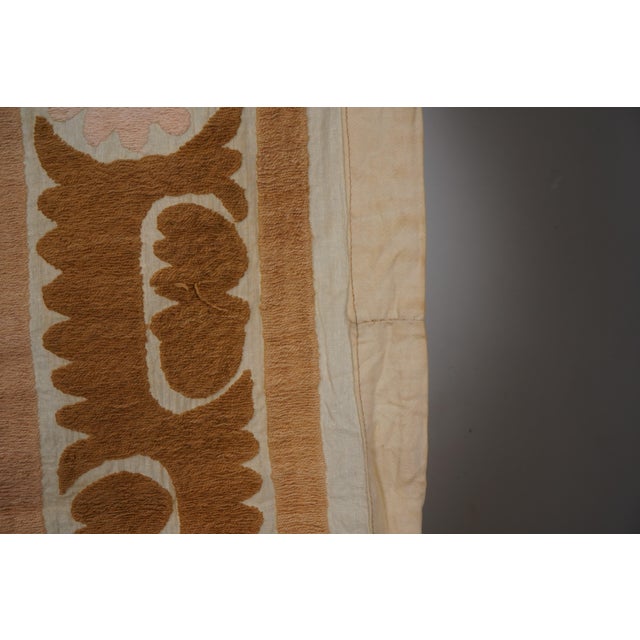 Coffee Uzbek Suzani Textile - Wall Decor For Sale - Image 8 of 12