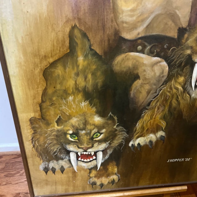 1980s Oil on Canvas by American Artist Joy Hopper Titled “The Conqueror”made in 1981 in Style of Frank Frazetta Framed Signed For Sale - Image 5 of 10