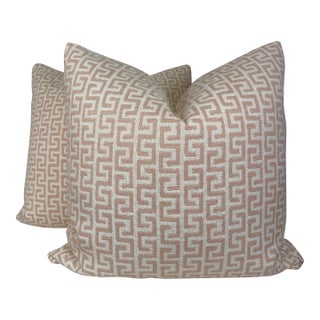 Thibaut "Merritt" in Blush Indoor/Outdoor 22" PIllows-A Pair For Sale