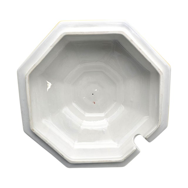 Italian Hand-Painted Porcelain Soup Tureen Set, Octagonal Floral, 16" For Sale - Image 13 of 18