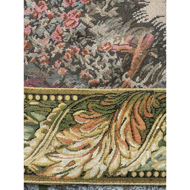 Vintage French Jacquard Verdure Tapestry in the style of Aubusson, 1970s For Sale - Image 15 of 18